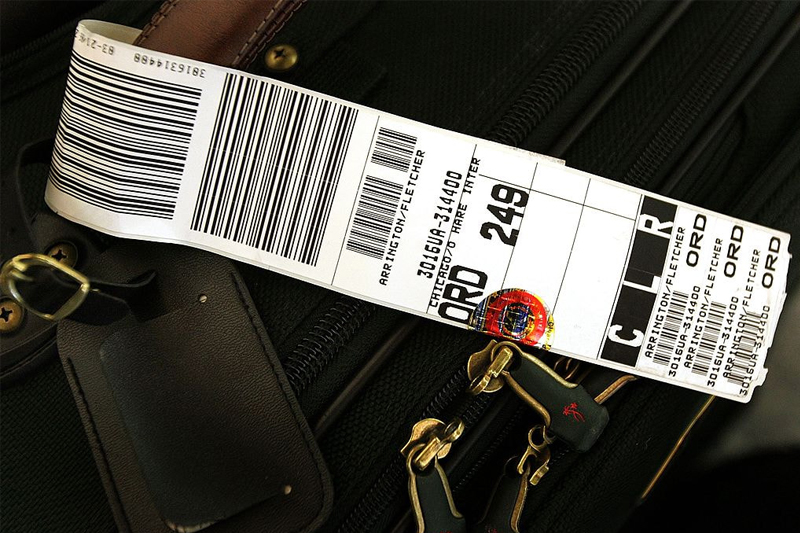 Airline store baggage labels